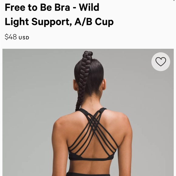 lululemon free to be wild bra black size 8 and 10 - Picture 5 of 5